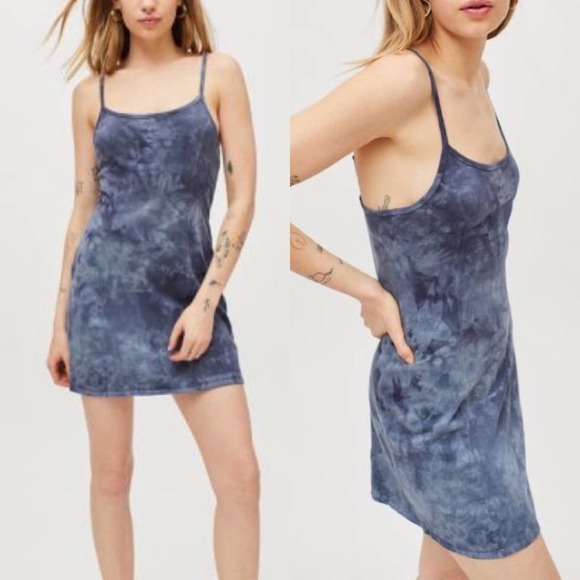 BILLABONG Easy On Me Tie-dye Mini Dress In Charcoal - Picture 1 of 9